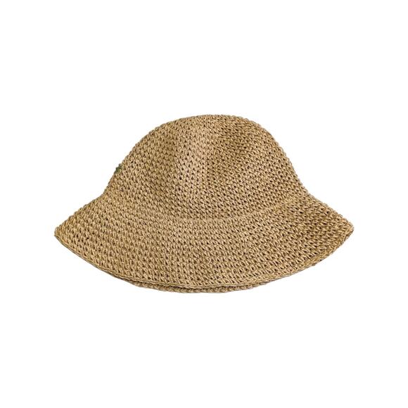 Vintage Y2K Limited Too Straw Bucket Hat Floral Flower Pastel Tan Bimbo McBling - Picture 3 of 6